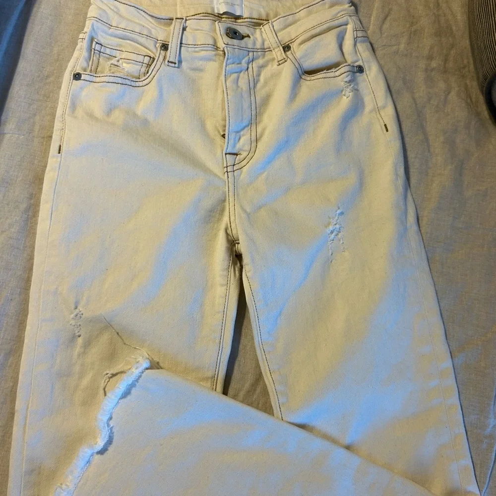 Jonathan Simkhai Cream Straight Leg Jeans - Picture 6 of 6